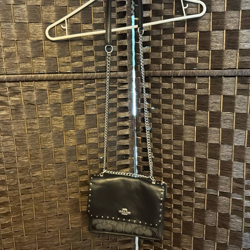Coach Klare 90400 shoulder/crossbody bag, black with snake embossed leather.
